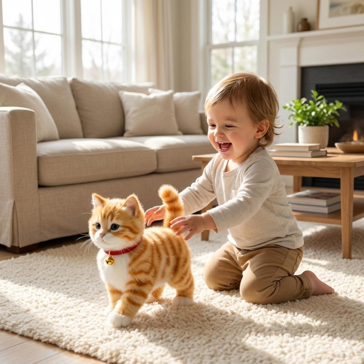 Interactieve Pluche Kat Speelgoed met Realistische Bewegingen voor Kinderen