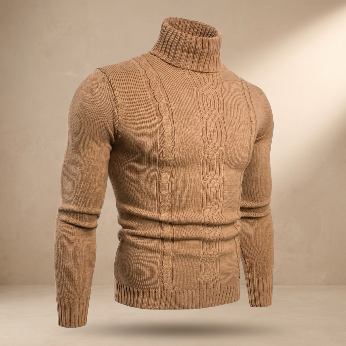 Katoenen gebreide kabeltrui voor heren | Warme casual winterpullover
