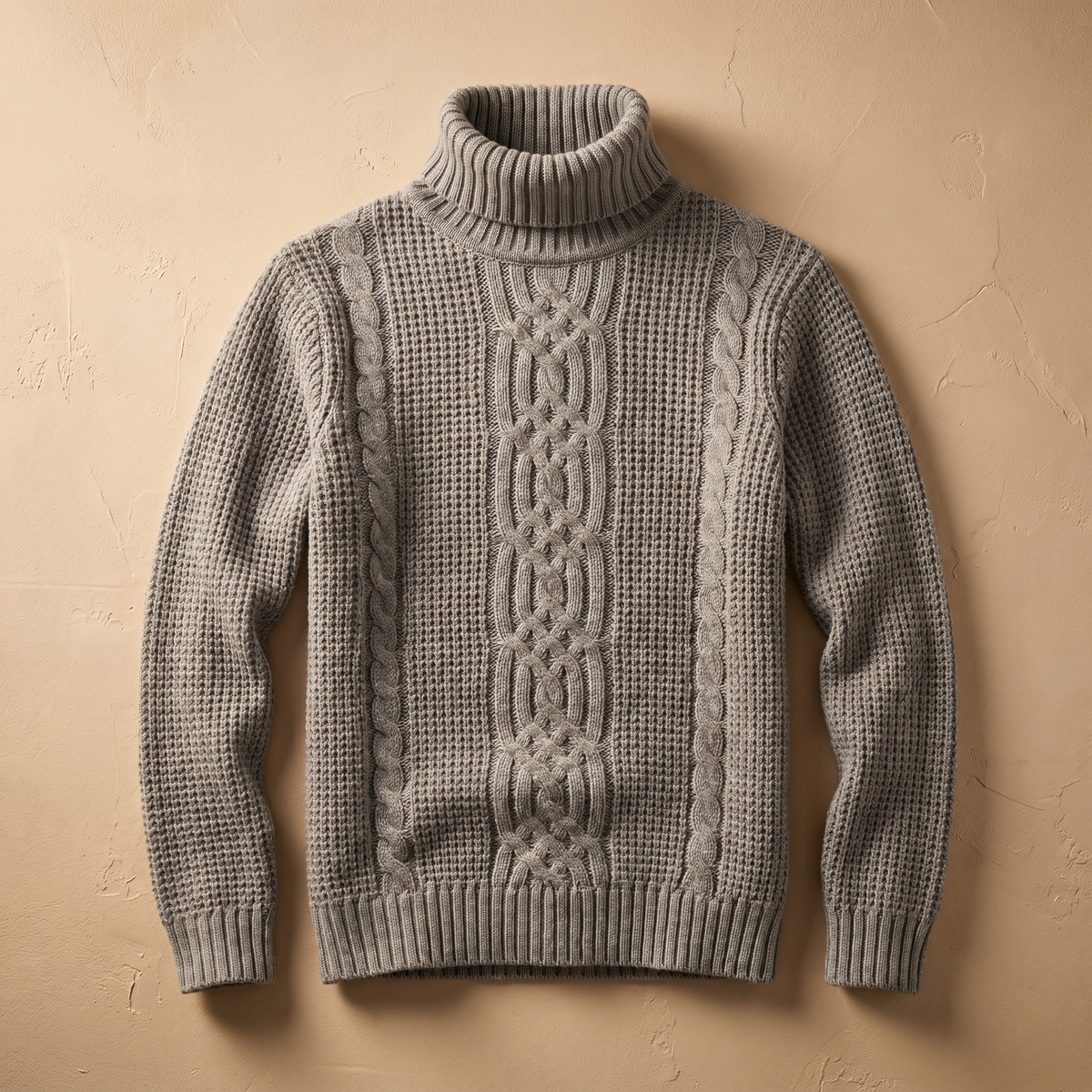 Katoenen gebreide kabeltrui voor heren | Warme casual winterpullover