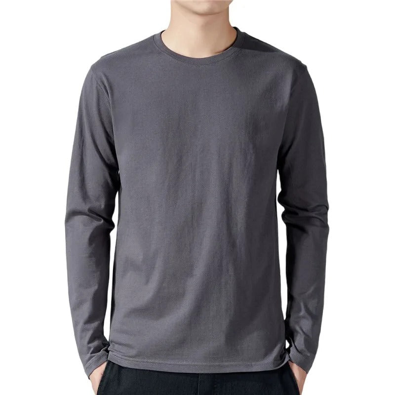 Katoenen T-shirt met lange mouwen voor heren
