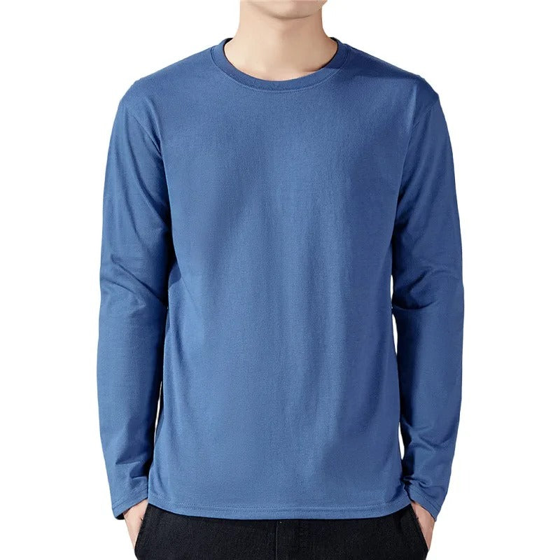Katoenen T-shirt met lange mouwen voor heren