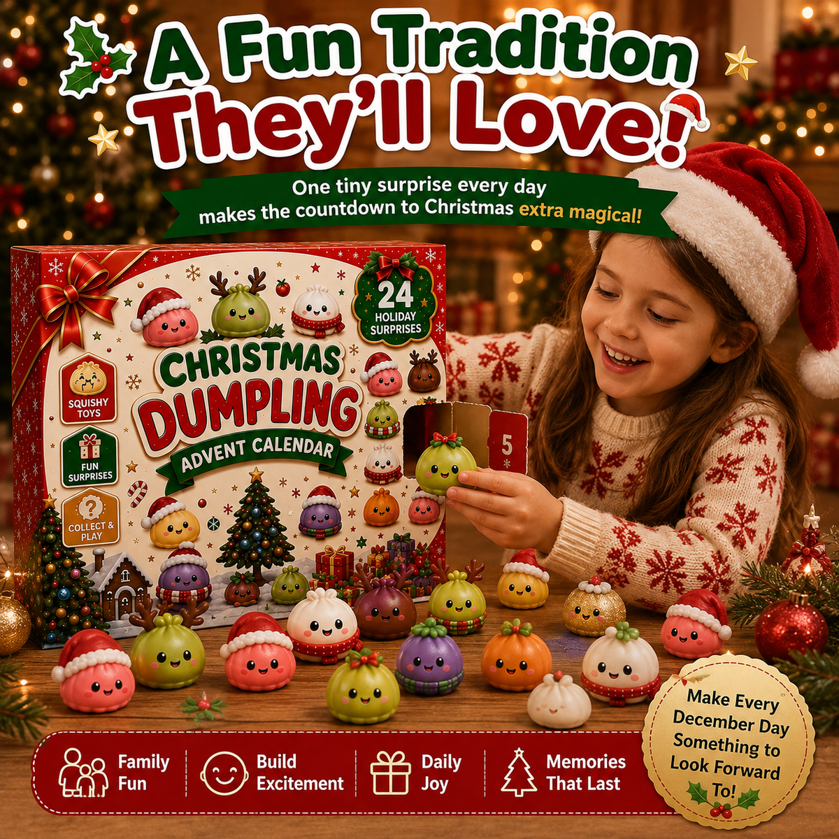 Kerst adventskalender met 24 mini-squishies