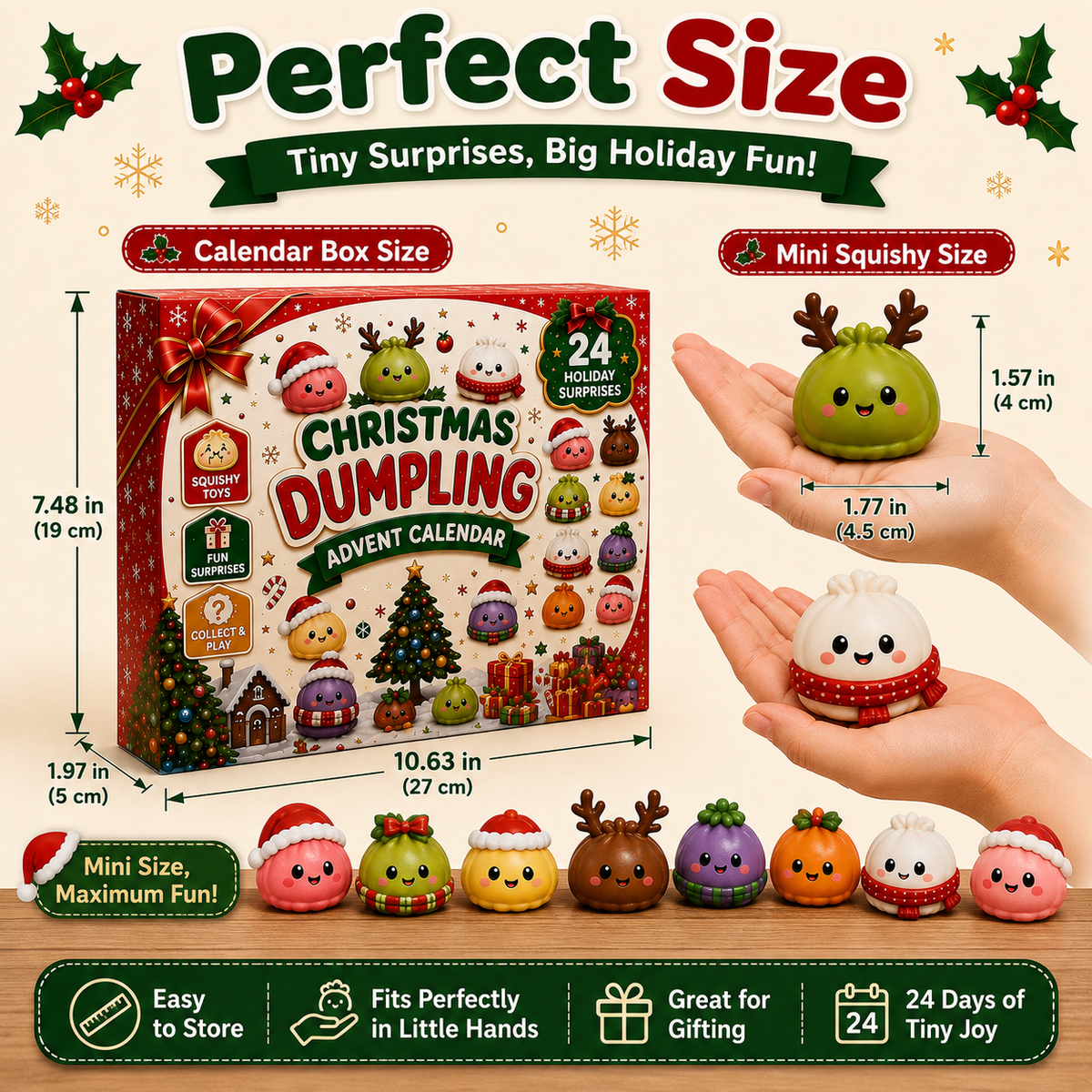 Kerst adventskalender met 24 mini-squishies