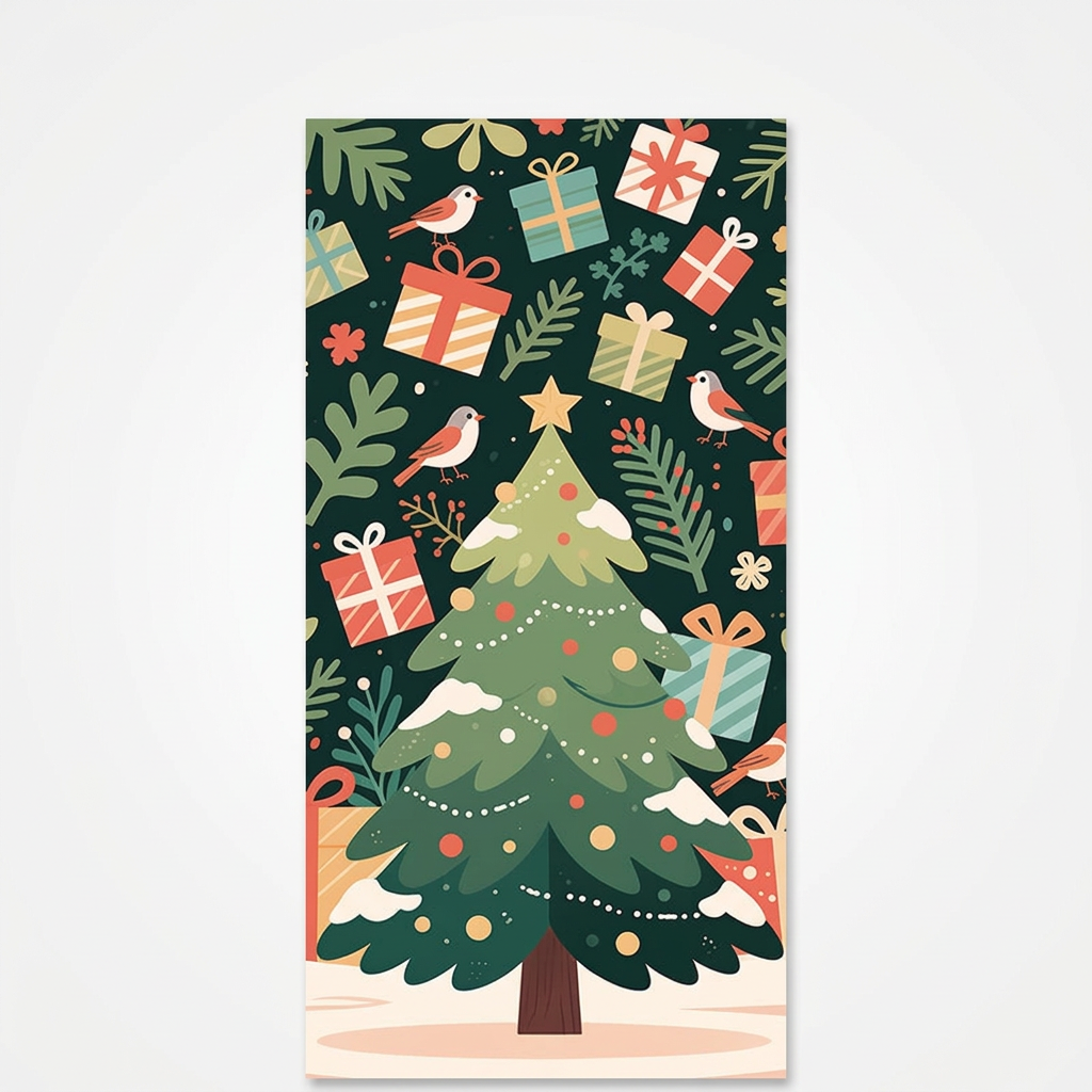 Kerstdeurbanner met kerstman en rendier