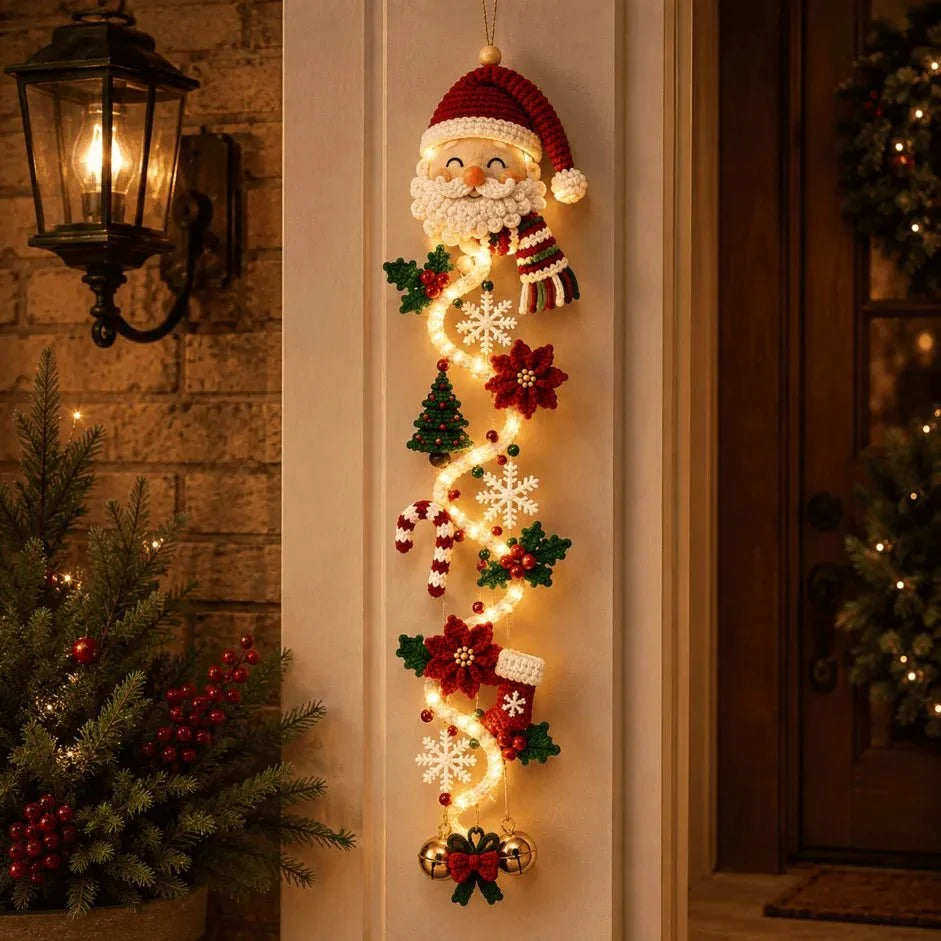 Kerst-deurhanger | Handgemaakt met 6 feestelijke lichtdesigns