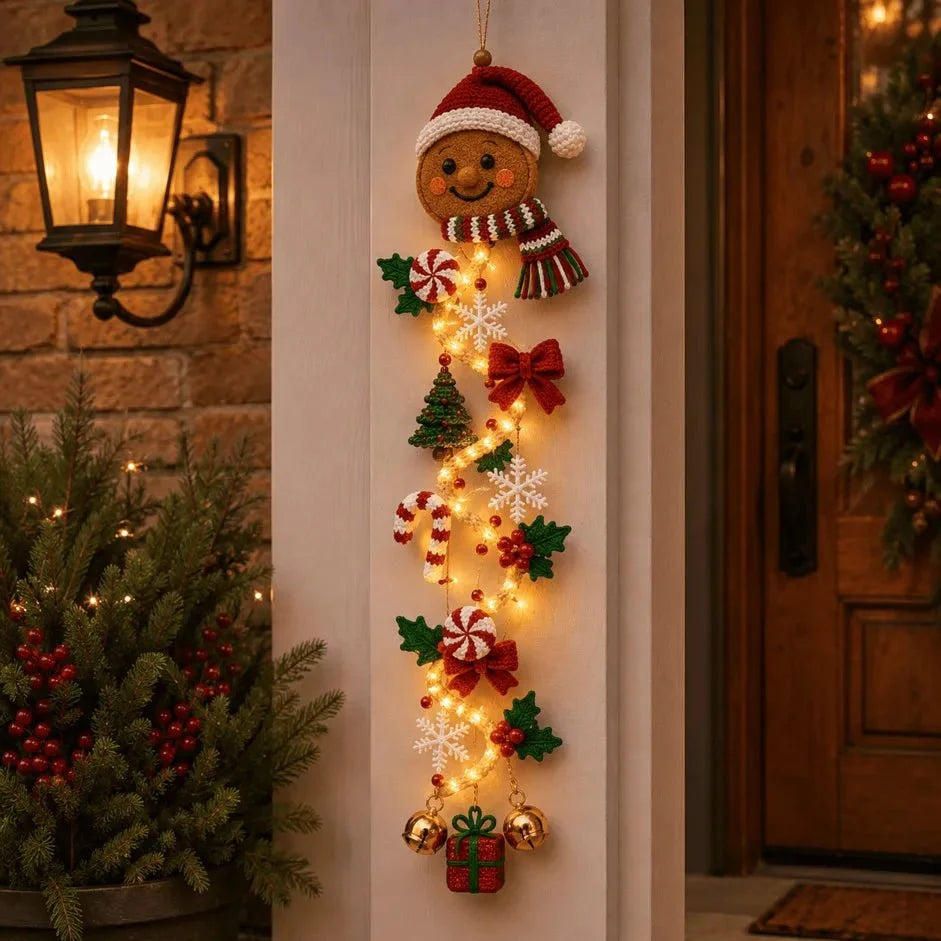 Kerst-deurhanger | Handgemaakt met 6 feestelijke lichtdesigns
