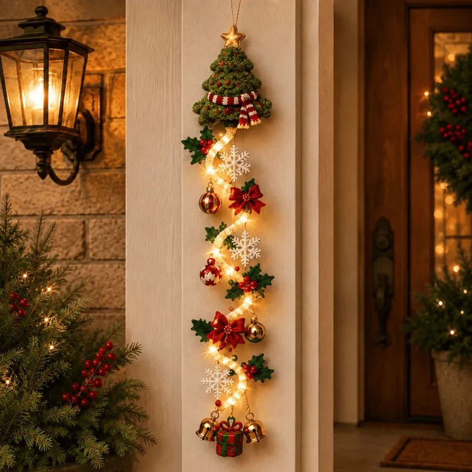 Kerst-deurhanger | Handgemaakt met 6 feestelijke lichtdesigns