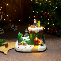 Kerstdorpset met ledverlichting en draaiende miniatuurtrein