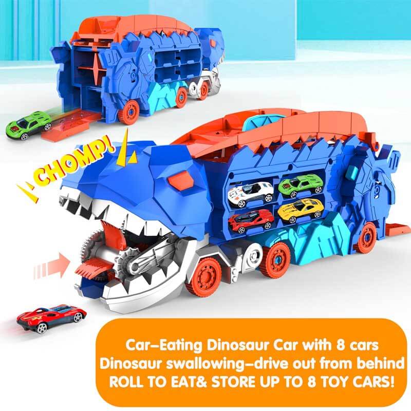 Kinder Speelset - Transformeerbare Dinosaurus Vrachtwagen met Speelgoedauto's