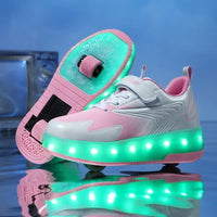 Kinderschoenen met ledverlichting en wieltjes – Gemakkelijke klittenbandsluiting voor actief spelen