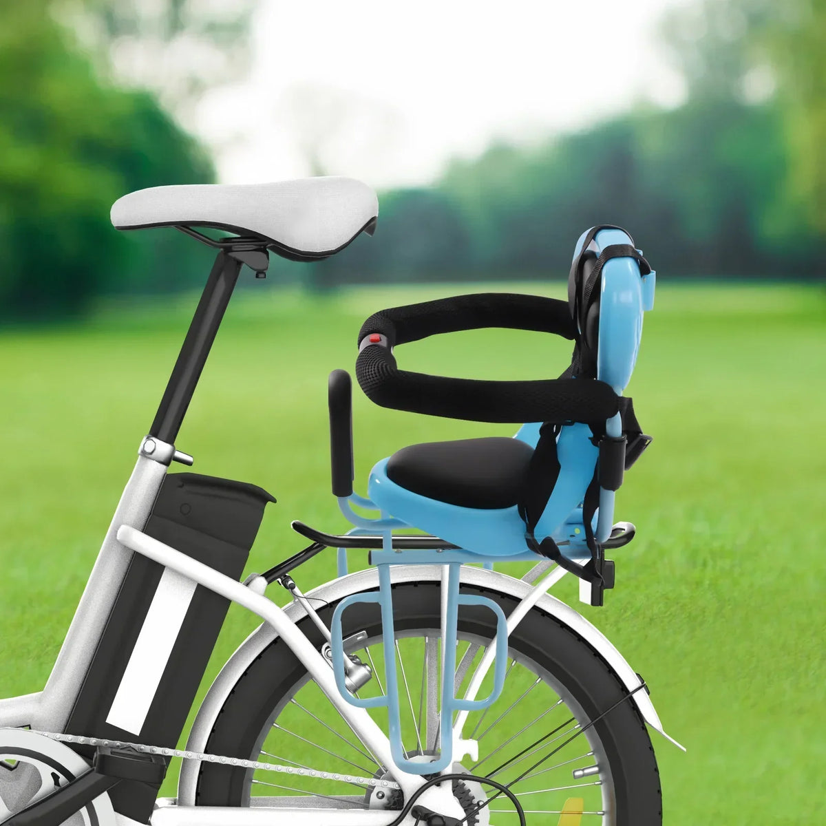 Kinderzitje voor Achterop de Fiets met Rugleuning en Voetsteunen