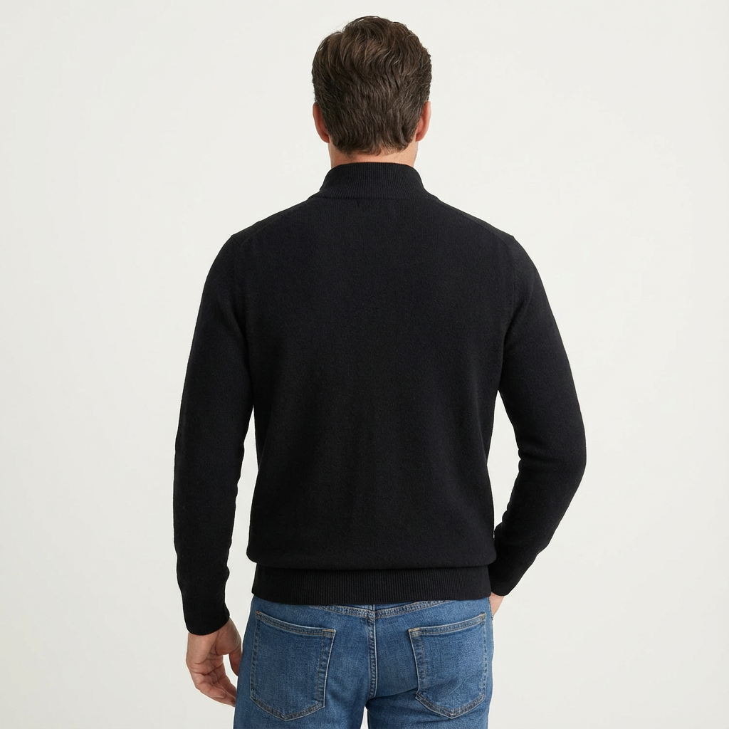 Klassieke heren trui met korte ritssluiting – Veelzijdige smart-casual pullover