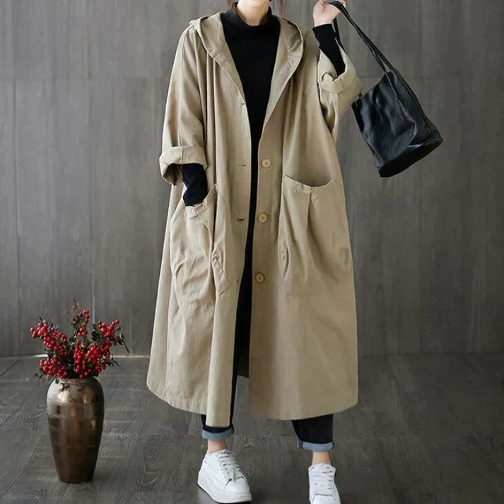 Klassieke oversized trenchcoat voor dames met riem
