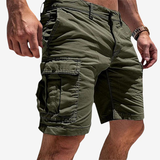 Knielange korte broek voor heren met meerdere zakken