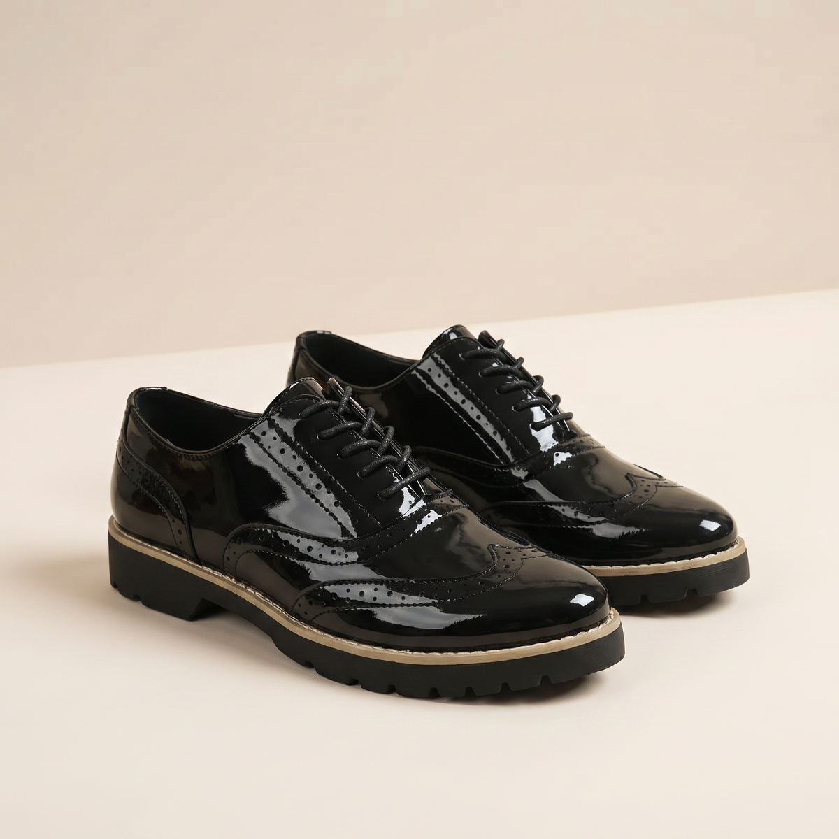 Lakschoenen Brogue voor Dames | Oxford Stijl | Comfortabele Pasvorm voor de Hele Dag