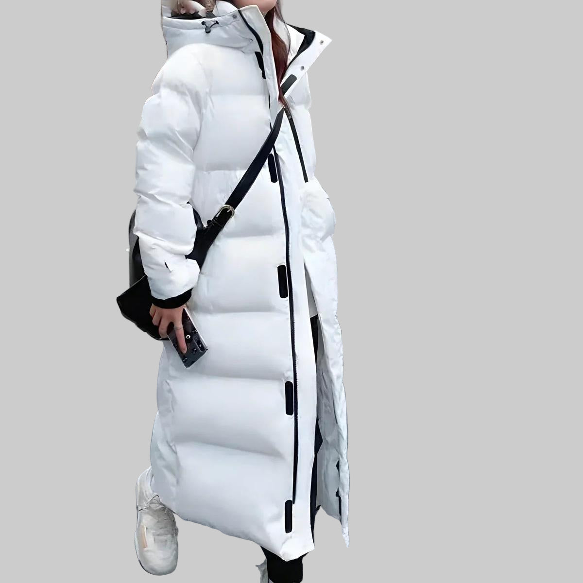 Lange waterdichte en winddichte parka voor dames