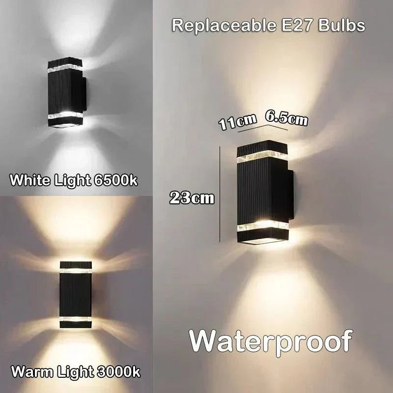 LED Buitenwandlamp – Modern IP65 Up & Down Design met E27 Fitting