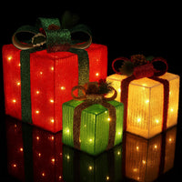 LED-cadeaudozen - set van 3 stuks - rood, groen & geel