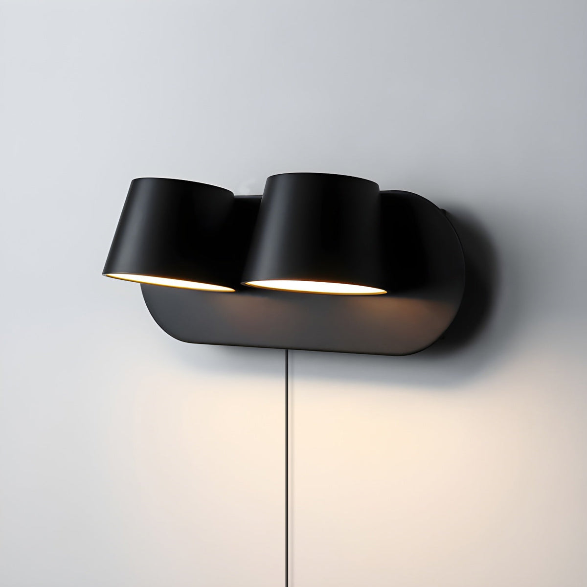 LED-wandleeslamp in zwarte en witte afwerking