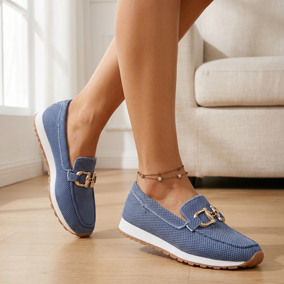 Leren loafers voor dames | Comfortabele orthopedische loafers | Gevoerde ondersteuning