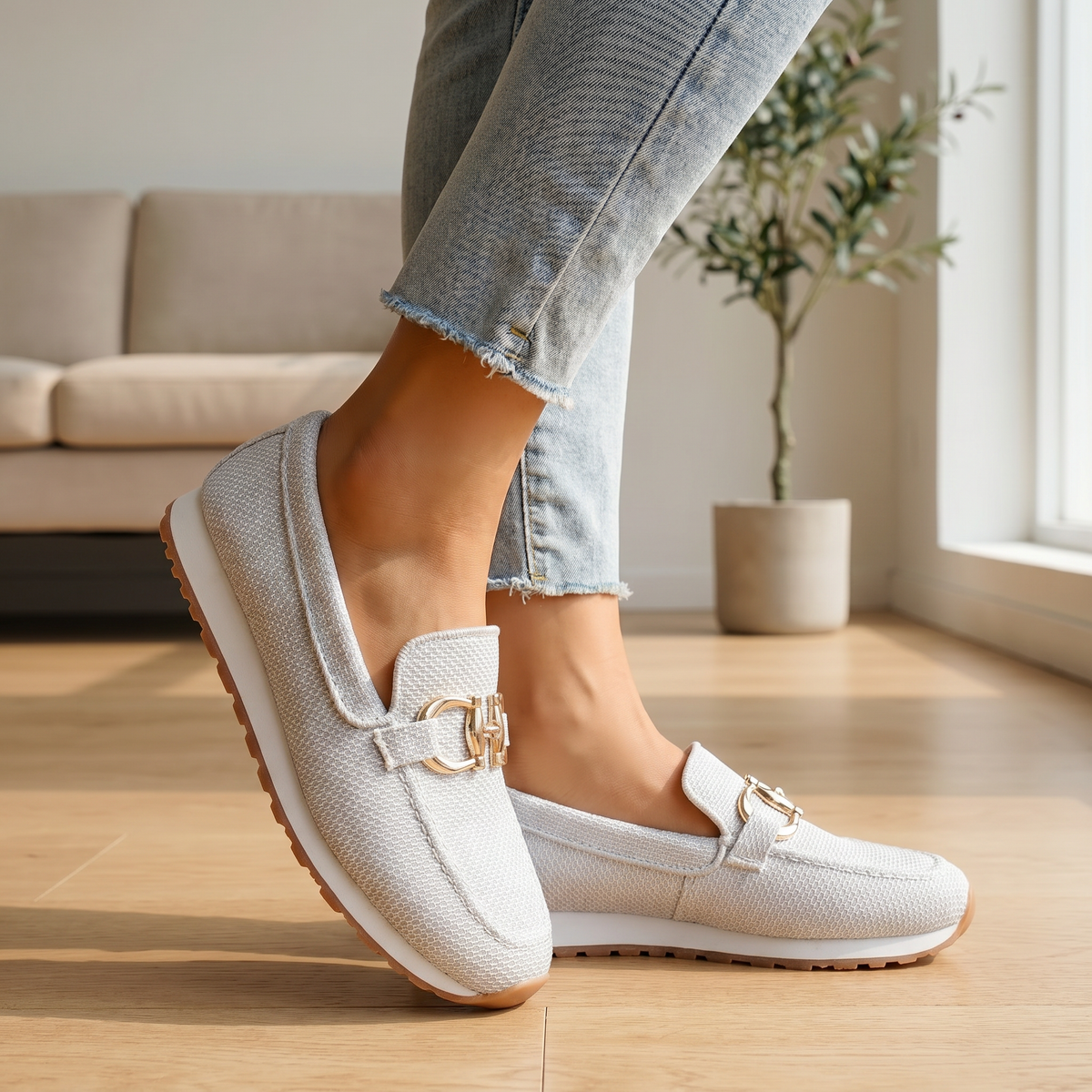 Leren loafers voor dames | Comfortabele orthopedische loafers | Gevoerde ondersteuning