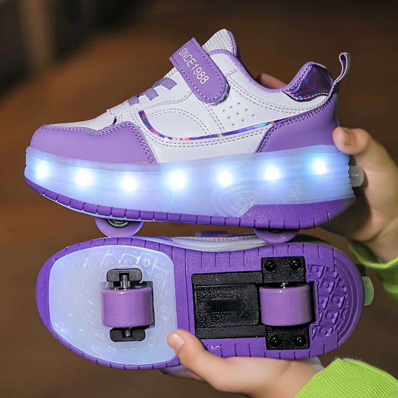 Lichtgevende kindersneakers met wieltjes