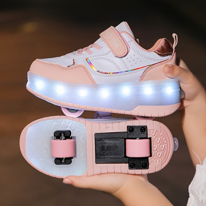 Lichtgevende kindersneakers met wieltjes