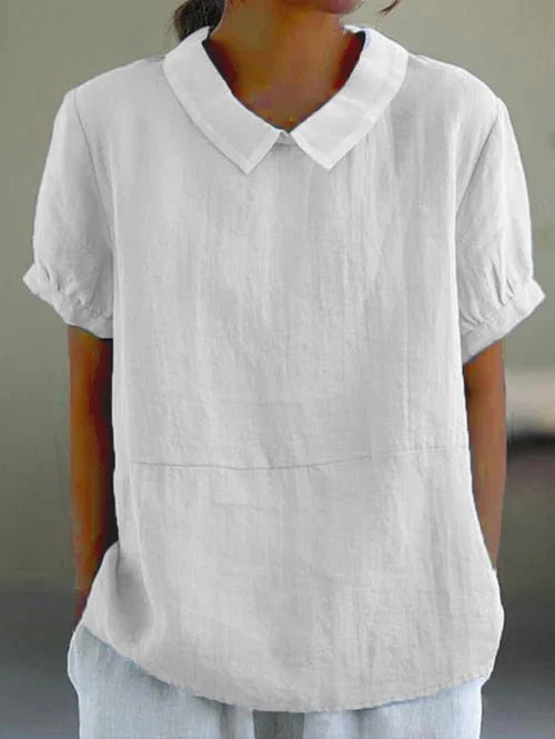 Los zittende damesblouse met kraag
