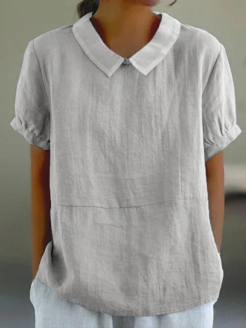 Los zittende damesblouse met kraag