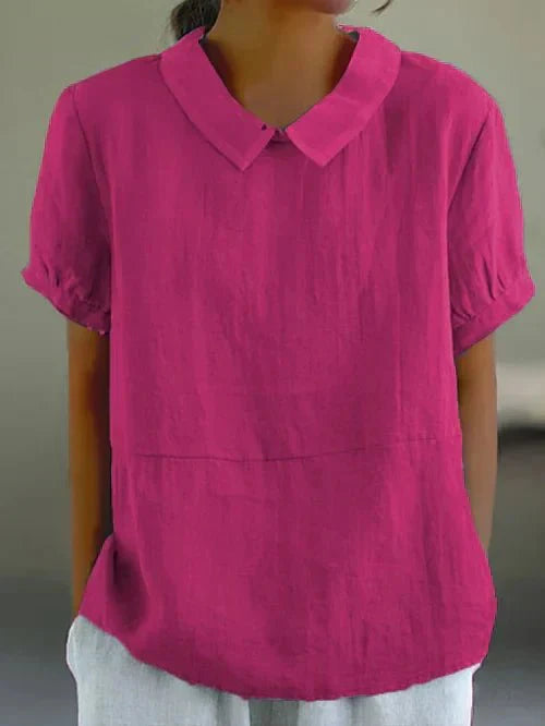 Los zittende damesblouse met kraag