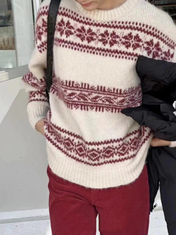 Losvallende damestrui met Fair Isle-motief