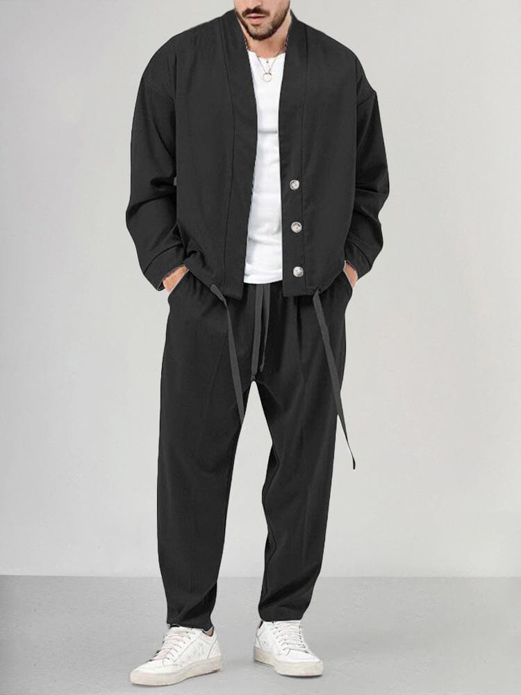 Losvallende tweedelige herenset met broek