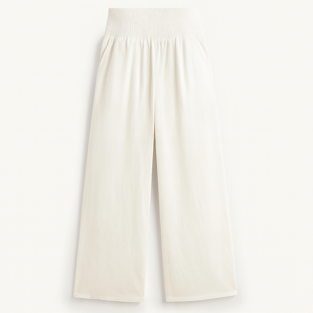Luchtige Wijde Zomerbroek voor Dames met Elastische Taille en Losse Pasvorm