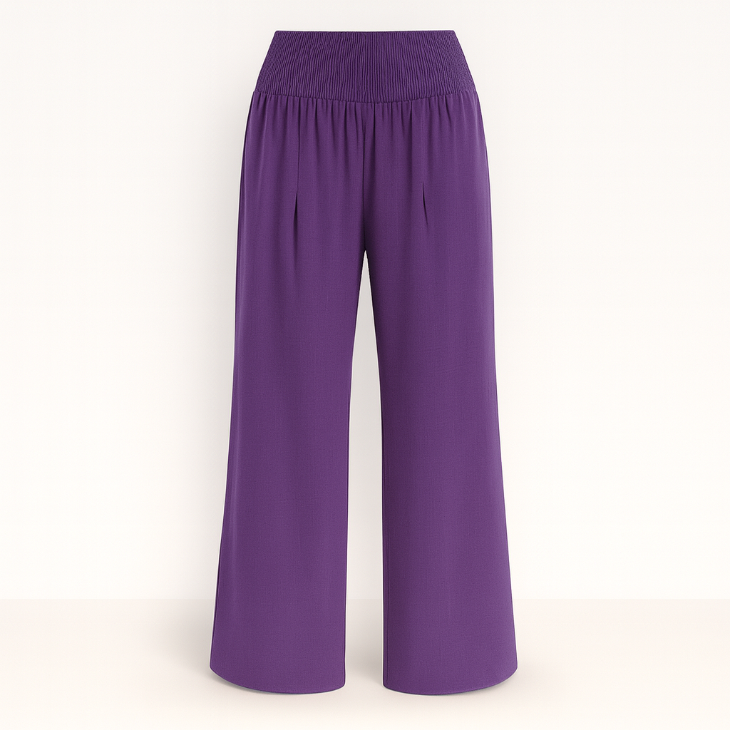 Luchtige Wijde Zomerbroek voor Dames met Elastische Taille en Losse Pasvorm