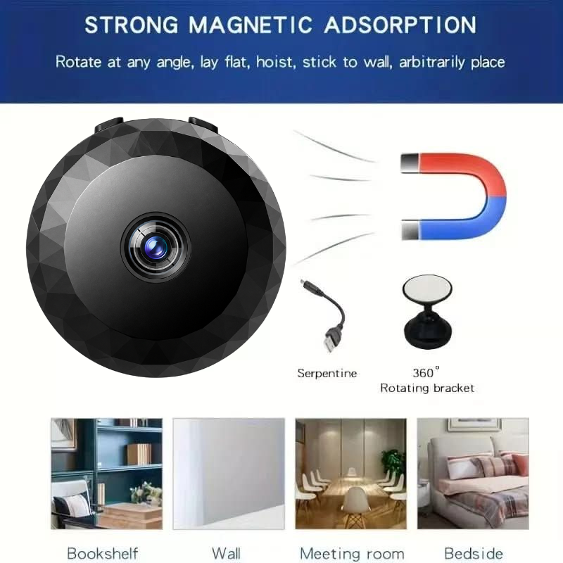 Magnetische mini-wifi-camera 1080P HD voor discrete bewaking