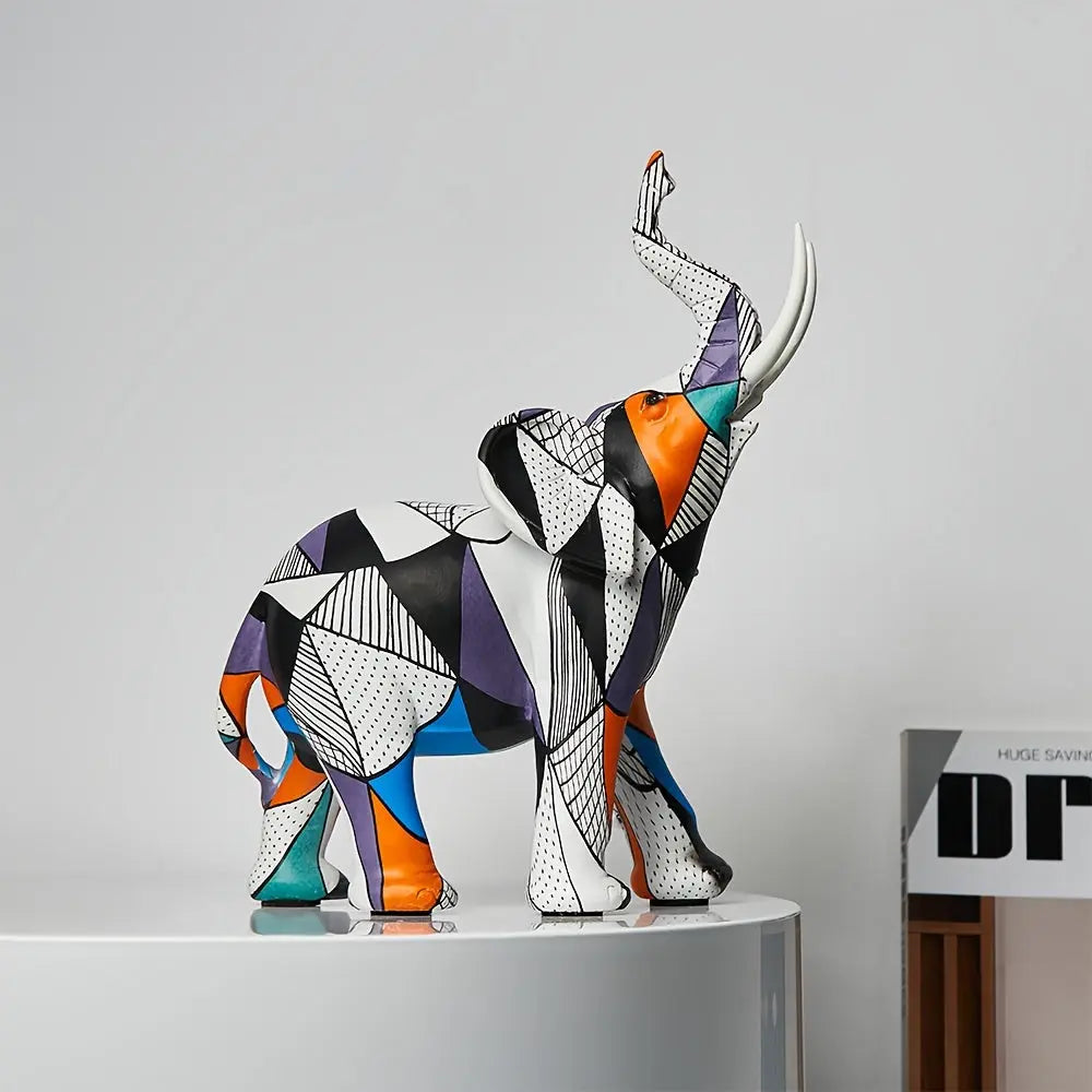 Majestueus olifantenbeeldje met mozaïek