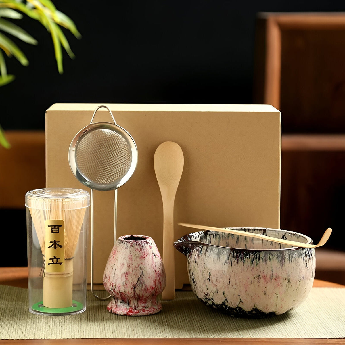 Matcha-set – Traditioneel theeservies als cadeau, 6-delig voor de theeceremonie van hoogwaardige materialen