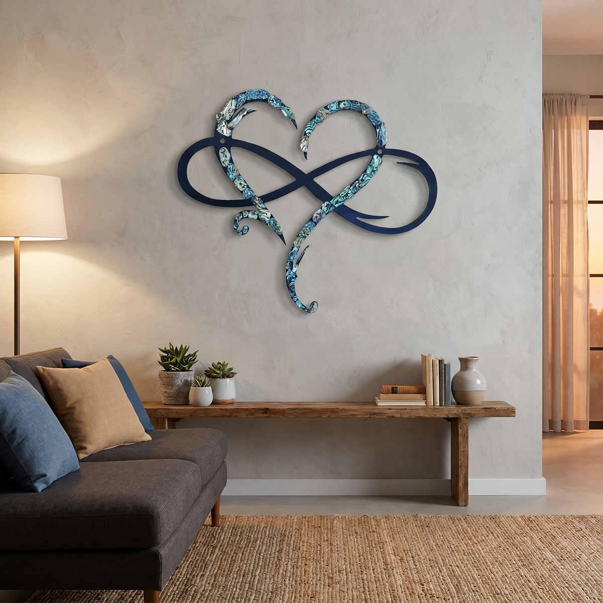 Metalen Wanddecoratie Oneindig Hart | Oneindigheids- & Hartsymbool | Elegante Wanddecoratie