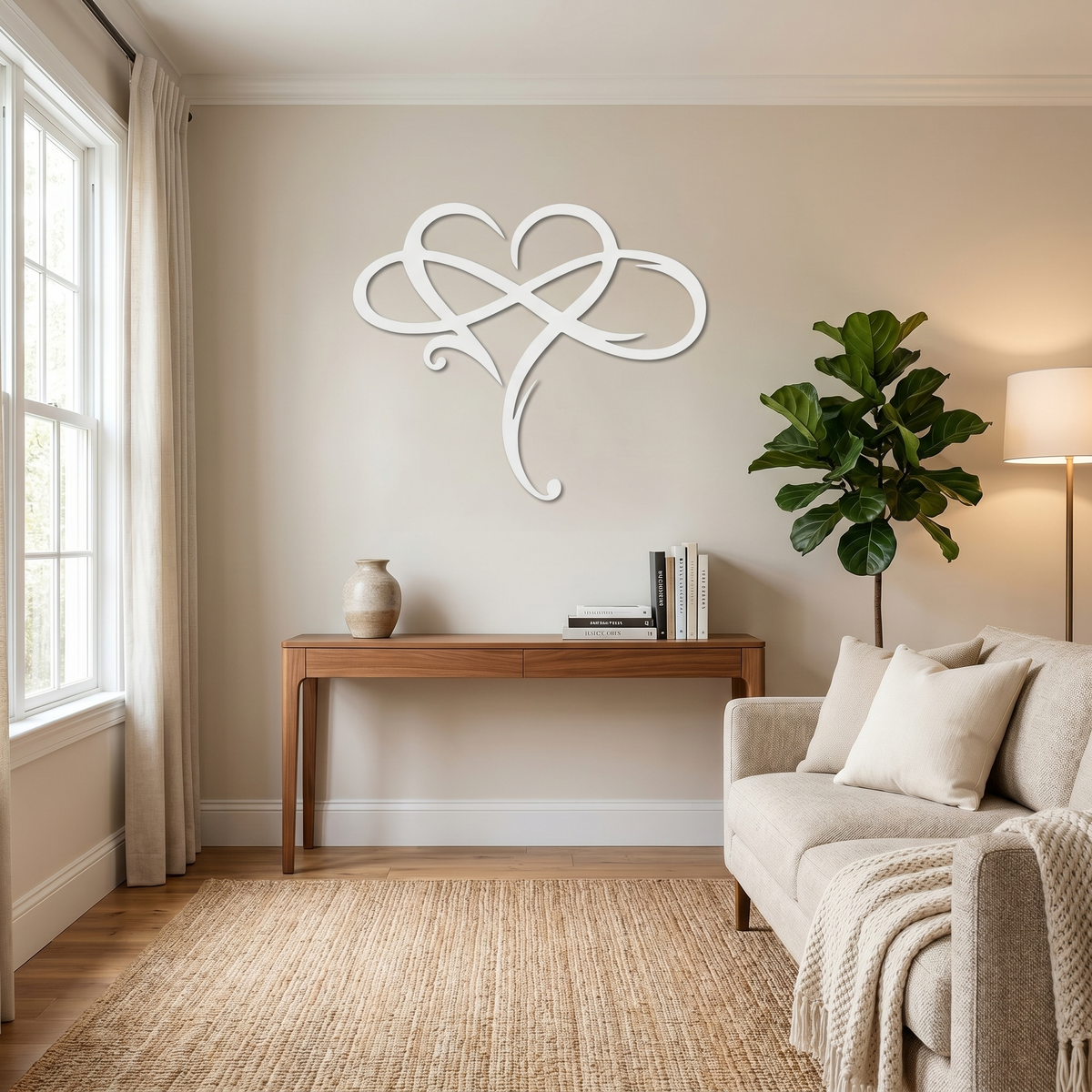 Metalen Wanddecoratie Oneindig Hart | Oneindigheids- & Hartsymbool | Elegante Wanddecoratie