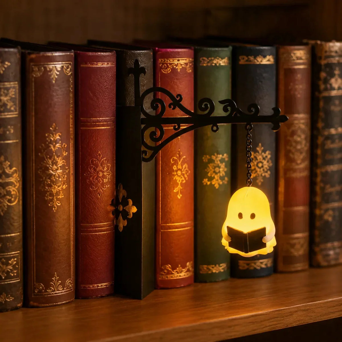 Miniatuur hanglantaarn voor in de boekenkast met warm ledlicht