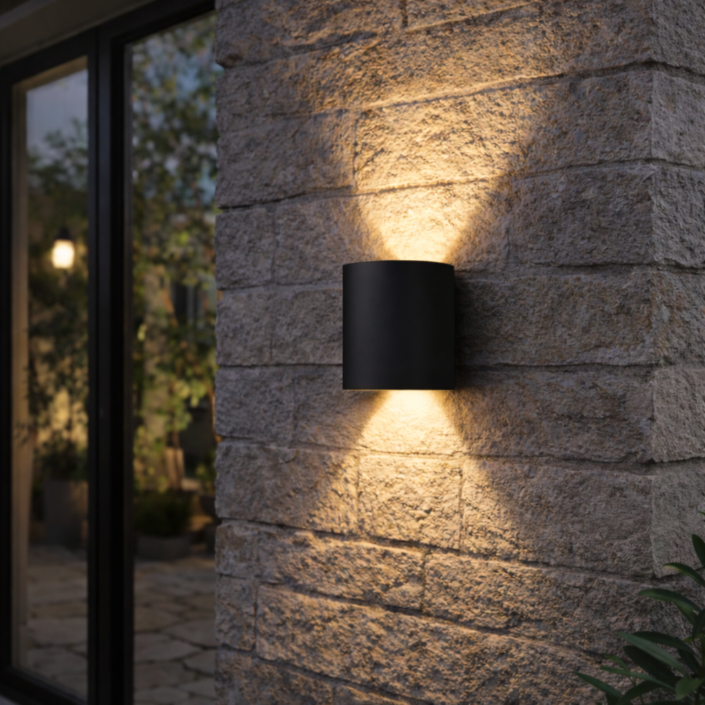 Minimalistische LED-wandlamp met up- en downlight voor binnen en buiten