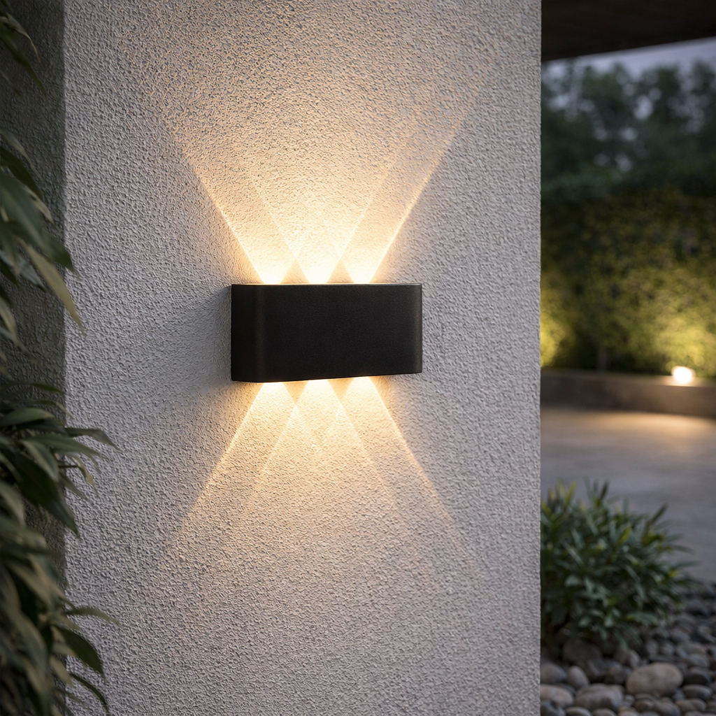 Minimalistische LED-wandlamp met up- en downlight voor binnen en buiten