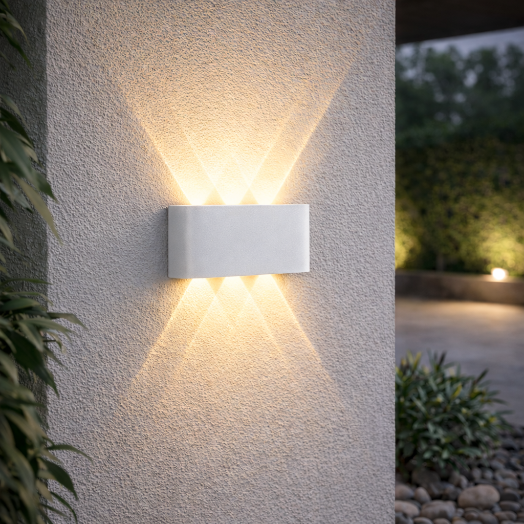 Minimalistische LED-wandlamp met up- en downlight voor binnen en buiten