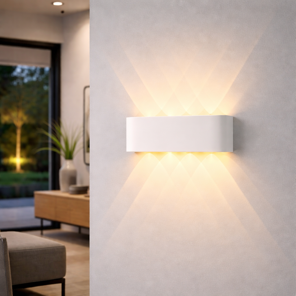 Minimalistische LED-wandlamp met up- en downlight voor binnen en buiten