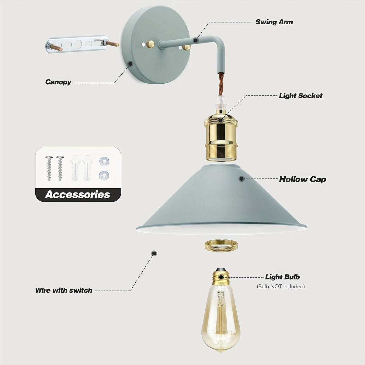 Moderne Metalen Wandlamp | Industriële Wandlamp met Oliegewreven Afwerking