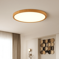 Moderne ronde ultradunne houten led-plafondlamp