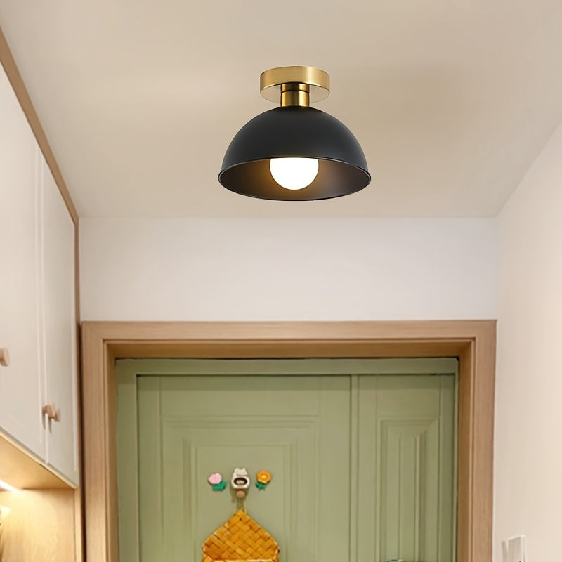 Moderne semi-inbouw plafondlamp | Matte metalen afwerking