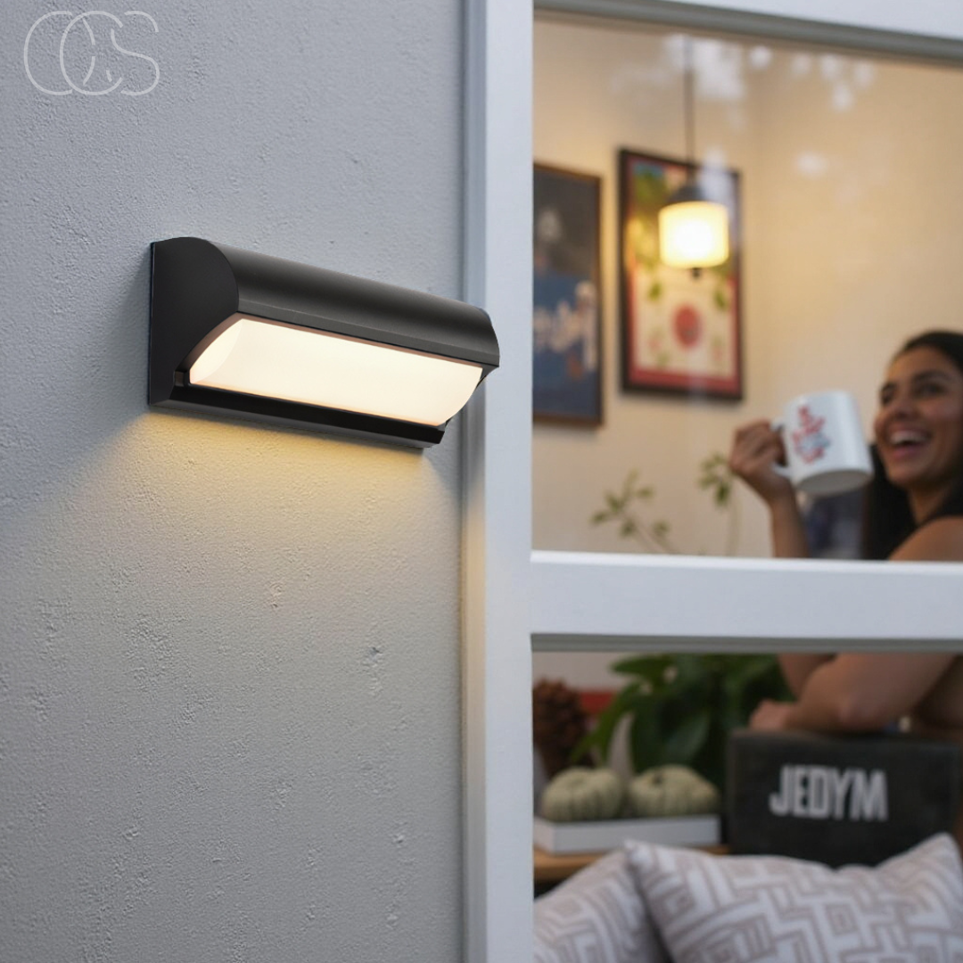 Moderne Zwarte LED-Buitenwandlamp – Weerbestendige Warme Verlichting voor Tuin, Terras & Ingang