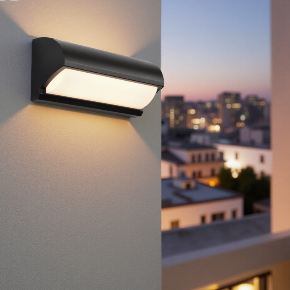 Moderne Zwarte LED-Buitenwandlamp – Weerbestendige Warme Verlichting voor Tuin, Terras & Ingang