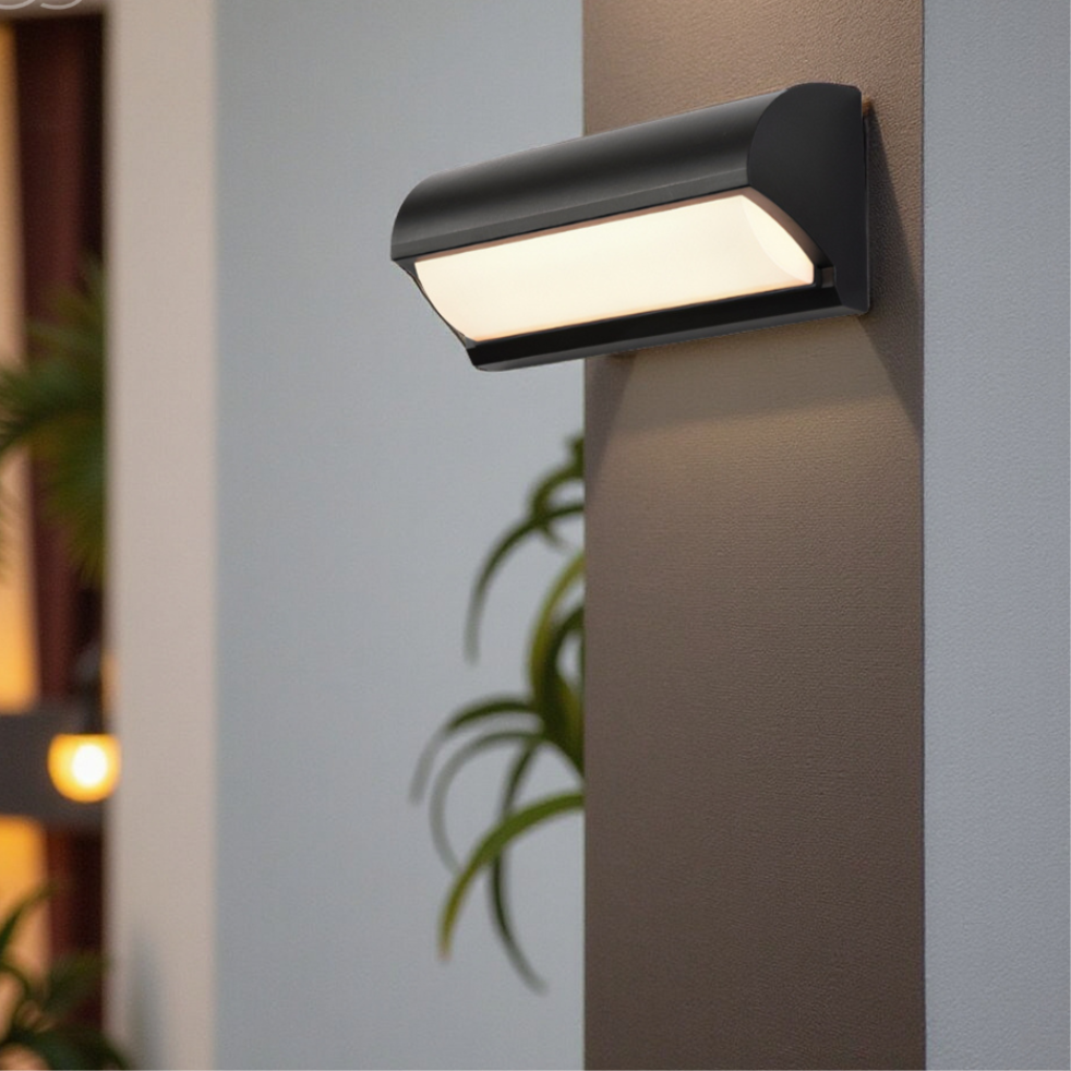 Moderne Zwarte LED-Buitenwandlamp – Weerbestendige Warme Verlichting voor Tuin, Terras & Ingang